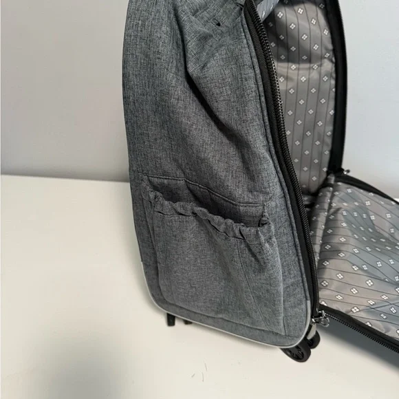 Lug Gray Quilted Carry On Travel Bag with Wheels - Picture 9 of 12
